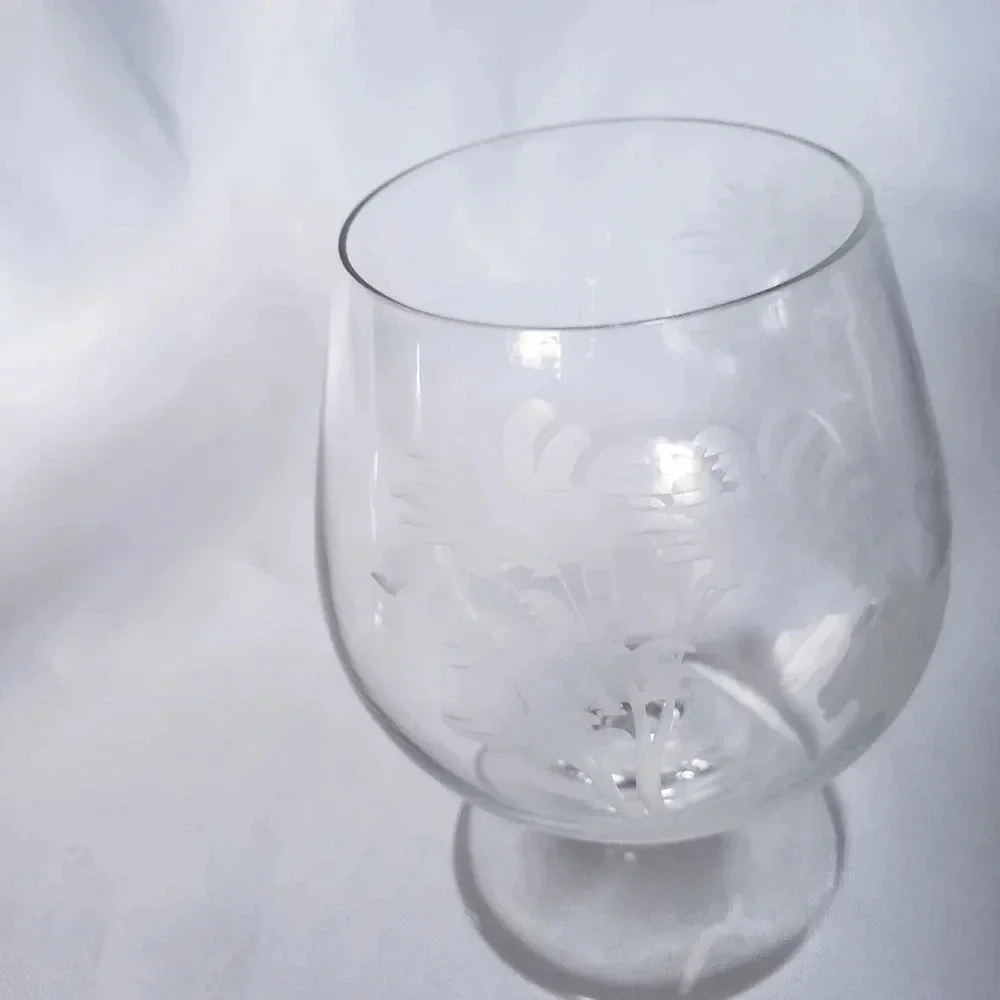 Set of 2 crystal brandy snifter glasses